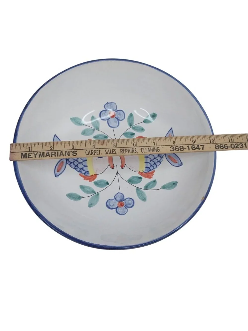 Deruta Italy Filli Mari Hand Painted Fish Pattern Dinnerware Set Bowls Plate